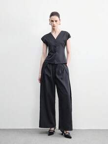 CUCCOO BIZCHIC 黑色编织纹理尖头高跟鞋，无后跟搭扣细跟通勤鞋，女士 - 黑色 - 查看 6