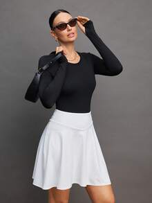 Menodora SHEIN Sport Menodora SHEIN Sport Slim Fit Crew Neck Pullover Unitard Suitable For Ballet, Yoga - Black - View 7