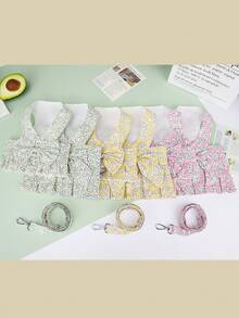 PETSIN Pet Chest And Back Skirt, Cat Traction Strap, Animal Collar Set, Pet Supplies Strap Skirt, Dog Walking Princess Skirt, Pet Chest And Back Skirt+Rope Sweet - Multicolor - View 16