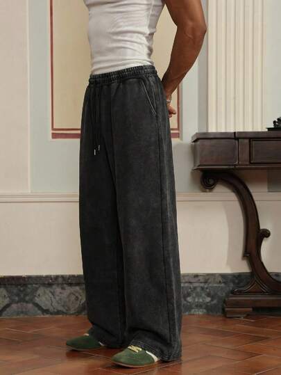 SWAVVY Men's Casual Standard Size Sweatshirt, Black Solid Patchwork With Flocking