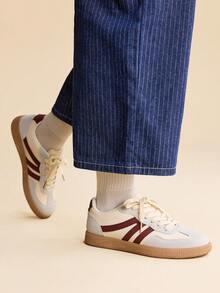 CUCCOO EASI 2026 New Spring Women Retro Versatile Casual Sneakers, Flat White Shoes - Khaki - View 5