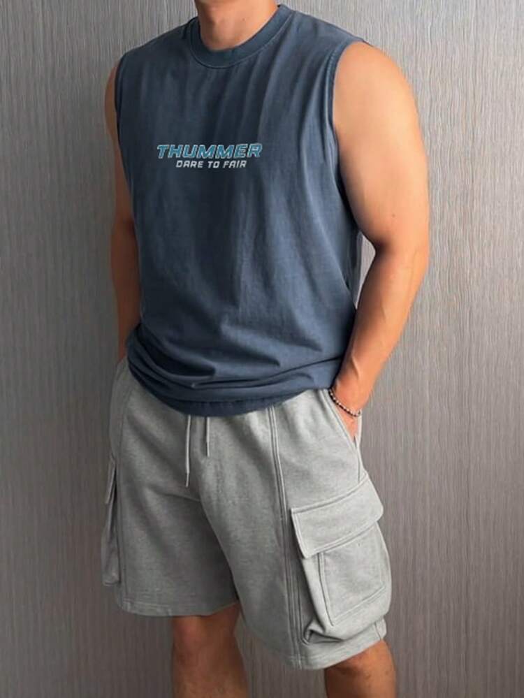 Men's Distressed Fitted Tank Top, Summer