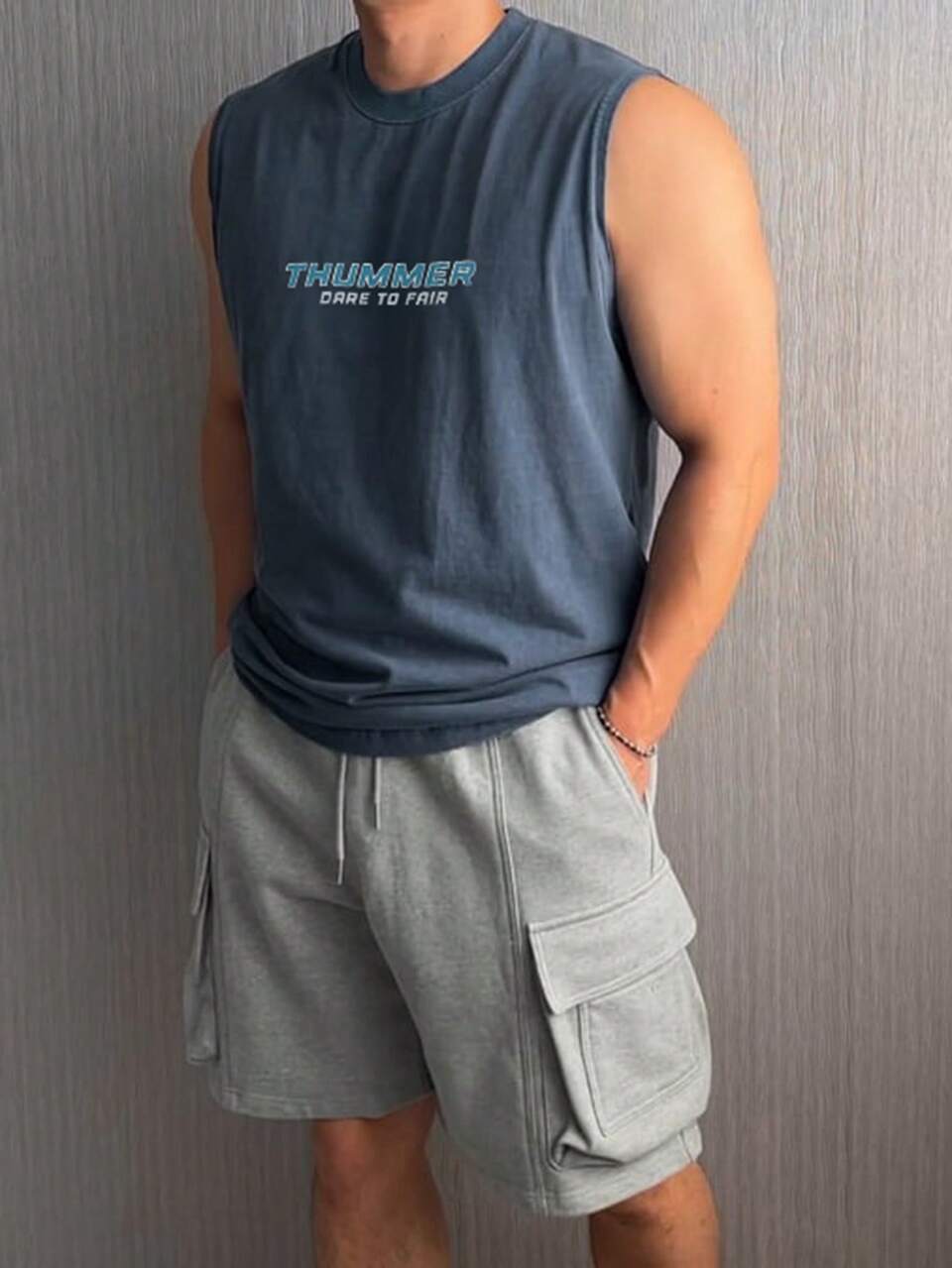 Men's Distressed Fitted Tank Top, Summer