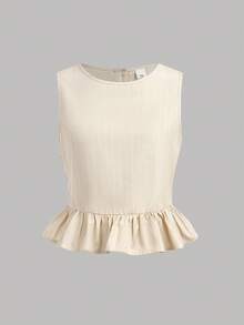 SHEIN 两件套少女休闲可爱时尚套装，包含吊带背心和宽松长裤，适合外出、拍照、公园、露营、日常穿着、派对、度假等场合。 - 杏色 - 查看 6