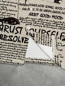 Manfinity EMRG Men's Slogan & Eye Print Single-Breasted Casual Short Shirt - Multicolor - View 4