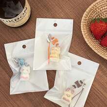 1pc Kawaii 3D Flocked Cat Charm | Girly Phone Strap & Keyring For BFFs - Multicolor - View 13