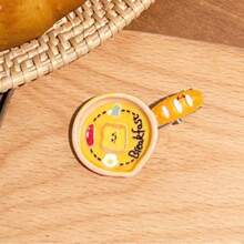 1pc Cartoon Bread Hair Bun Clips, 3D Food Play Duckbill Clips, Girlish Cute Bangs Side Flyaway Hair Pins - Multicolor - View 11