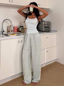 ZzzCrew Women's Fresh Striped Top And Plaid Pants Pajama Set - Multicolor - View 4