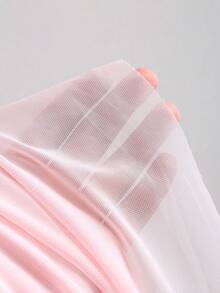 Sweetra Elegant French Style Romantic Ruffled Hem Fitted Casual Dress With Metal Buttons, Suitable For Dates, Vacation, Pink - Pink - View 3