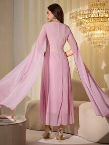 Modelyn Đầm nữ thanh lịch ôm sát, đính đá lấp lánh, kiểu Pháp tinh tế, màu hồng. - Hồng - Xem 5