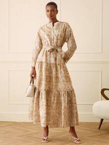 Lilora 女士优雅印花连衣裙 - 彩色 - 查看 6