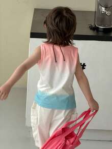 DAZY Young Boy Ombre Palm Tree Print Casual Sleeveless Tank Top - Orange - View 6