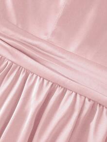 Franclia Đầm ngắn bằng satin màu đỏ tía thanh lịch, lãng mạn, họa tiết bong bóng, dành cho nữ, thích hợp cho mùa xuân/hè. - Màu Hồng baby - Xem 5