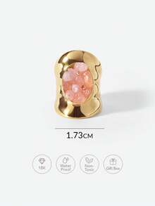 Opalesca Women's Single Ring,Premium/Elegant/Classy/Dailywear/Minimalist,Pearl/Crystal,For Mom/Women/Girl/Mother,Summer/Beach/Prom/Party/Holiday/Vacation,Engagement/Wedding/Promise,Bride,Heart/Floral,Fairycore/Mermaid Core - Gold - Pink - View 6