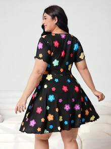 Solflare Đầm hè cỡ lớn in hoa nhiều màu sắc, kiểu dáng thường ngày. - Nhiều màu - Xem 2