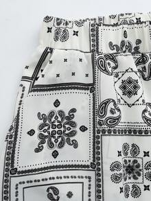 Franclia 2pcs/Set Women All-Over Print Camisole Top And Wide Leg Pants, Casual Daily Vacation Outfit - Multicolor - View 3