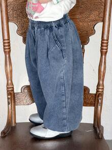 DAZY Toddler Girls' Loose Fit Washed Denim Jeans - Blue - View 11