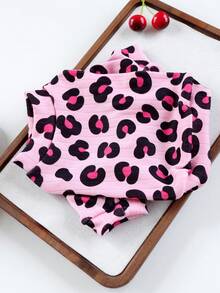 PETSIN 1件猫狗通用服装，粉色豹纹图案宠物底衫，四季皆宜的舒适套头衫 - 粉豹紋 - 查看 7