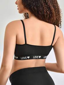 3pcs Maternity Letter & Heart Contrast Binding Comfortable Nursing Bras - Multicolor - View 2