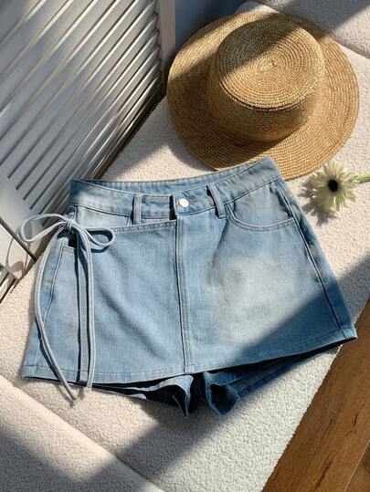 Comfortcana Women's Casual Tie-Up Denim Shorts, Versatile For Summer  Summer Outfits Summer Holiday Outfits Spring Outfit Women Spring Clothes Women Carnival Costume For Women Beach Outfit For Women Vacation Outfits Women Beach Vacation Outfits For Women  Casual Shorts For Women