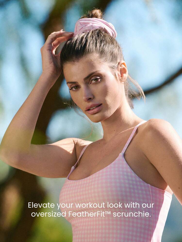 FeatherFit™ Coletero suave y elástico con logo reflectante para estudio, gimnasio, entrenamiento, yoga y uso diario activo que absorbe la humedad