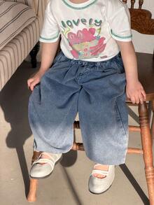 DAZY Toddler Girls' Loose Fit Washed Denim Jeans - Blue - View 10