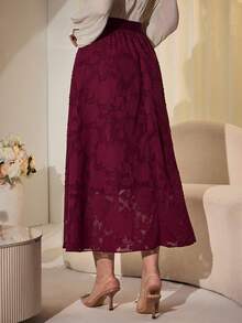 Modelyn 酒红色优雅女士半身裙 - 酒紅色 - 查看 9