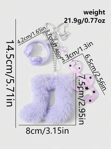 ROMWE Kawaii 1. Tai nghe acrylic đa năng, sáng tạo, tinh tế, dễ thương, sang trọng, cao cấp, màu tím, họa tiết ngôi sao lấp lánh, nốt nhạc, cánh nhiều màu sắc, chất liệu gốm mềm mại, dây đeo cổ tay đính đá, mặt dây chuyền hình nốt nhạc hai mặt bằng vải nhung, phụ kiện móc khóa DIY, mặt dây chuyền túi xách, thích hợp làm quà tặng cho chị em gái, bạn gái, bạn bè, các cặp đôi, quà tặng ngày lễ. - Màu tím -3 - Xem 9