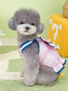 PETSIN Dog Clothing, Cat Clothing, Animal Skirts, Pet Spring/Summer New Collection, Puppy Dress, Princess Versatile Dress, Printed Stripes, Small Animal Clothing, Cool Sunscreen - Multicolor - View 4