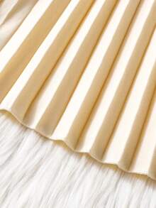 Đầm chữ A màu xanh nhạt xếp ly cổ nơ đính hạt cho bé gái, thích hợp cho các dịp thường nhật, đi nghỉ mát và mặc hàng ngày thanh lịch. - Nhiều màu - Xem 7