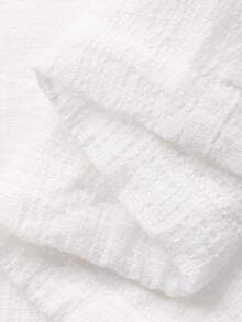 Livesso White High Neck Drawstring Loose Raglan Sleeve Women Casual Jacket, Suitable For Commuting, Office, Holiday, Easter Vacation, Spring & Summer - White - View 9