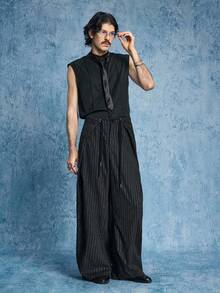 ROMWE MEN 男士休闲印花裤 - 黑色 - 查看 7