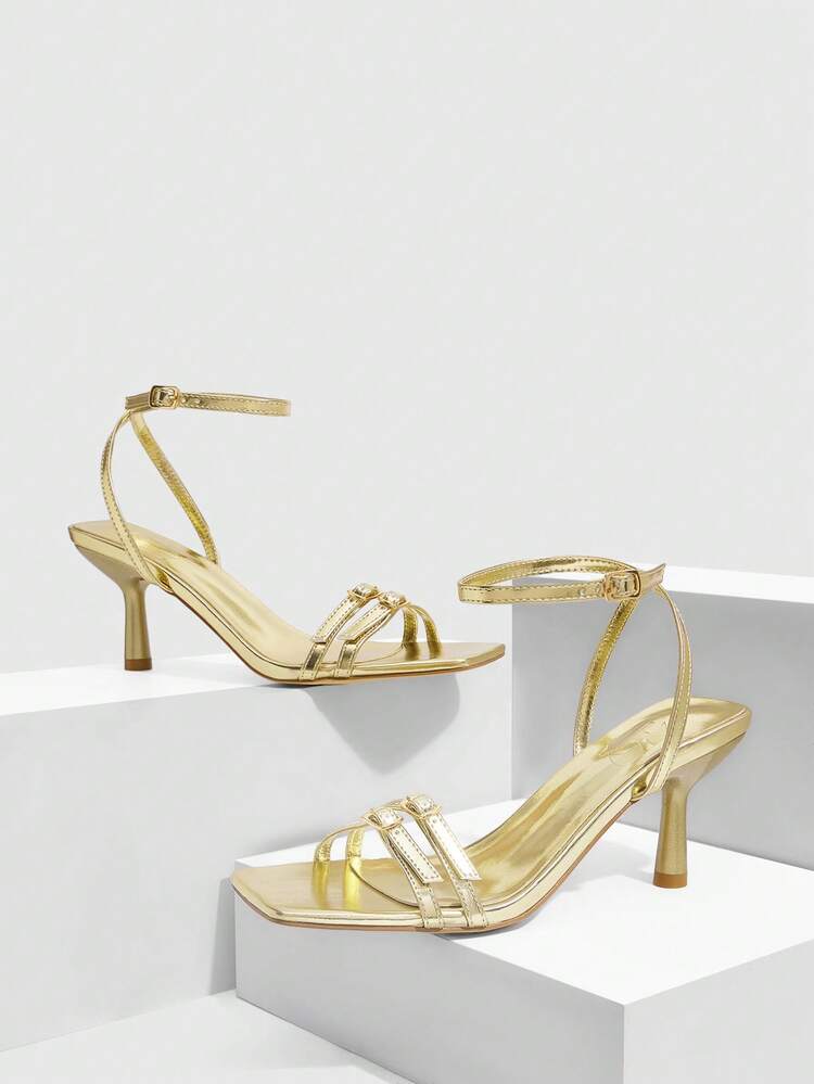 CUCCOO SZL Women's Fashionable Elegant Commute Buckle Heeled Sandals Valentine's Day