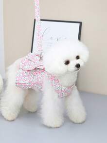 PETSIN Pet Chest And Back Skirt, Cat Traction Strap, Animal Collar Set, Pet Supplies Strap Skirt, Dog Walking Princess Skirt, Pet Chest And Back Skirt+Rope Sweet - Multicolor - View 12