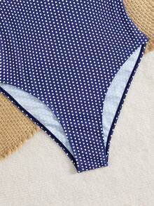 Swim Mod Women's Spring/Summer Beach Music Festival Polka Dot Lace Casual Cute Elegant Tie-Dye Wrap Dress Set - Multicolor - View 4