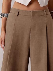 SHEIN Forever 21 Women's Simple Casual Commuter Khaki Bermuda Shorts, Summer Work Business - Mocha Brown - View 6