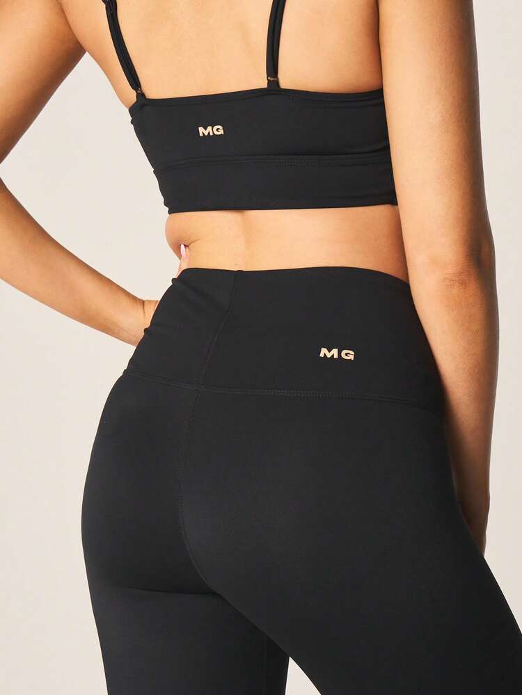 MISSGUIDED Women High Rise Ruched Detail Athletic Leggings With Drawstring Waist For Yoga Running Workout Exercise Compression Fit Full Length Training Pants