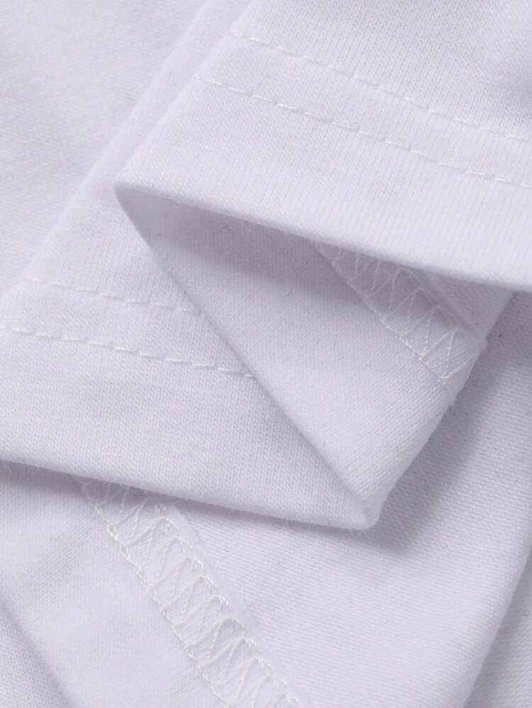 Tween Boy Slogan Print Contrast Color Round Neck Casual Tank Top