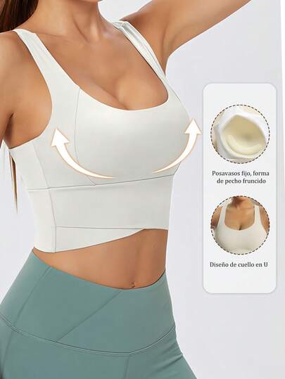 Top de yoga, sujetador deportivo transpirable con función de absorción de impactos y moldeado, esculpe hermosas líneas de la espalda, adecuado para ejercicios de fitness
