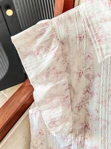 Modelyn Women's Fashion Rejuvenating 3D Floral Digital Print Ruffle Sleeve Blouse, Spring/Summer - Multicolor - View 6