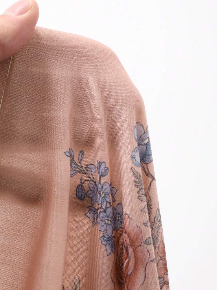 Vintage Print Waist Cinched Dress, High-End Luxurious Elegant Vacation Style Long Dress For Women Maxi Dress Sundress Boho