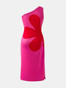 SHEIN 女童针织花卉图案褶皱吊带连衣裙 - 彩色 - 查看 2