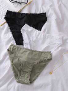 Lowkey Lull 3条/包 弹力蕾丝边休闲日常女士内裤 - 彩色 - 查看 1