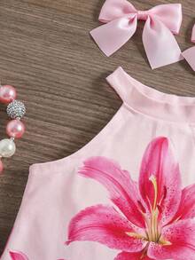 SHEIN 女婴碎花印花休闲舒适连体衣 - 彩色 - 查看 7