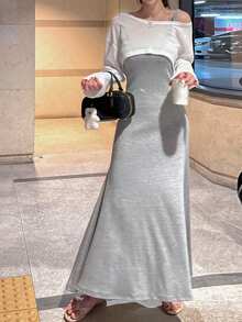 DAZY Women's Loose Drop Shoulder Cropped Sheer Top, Spring/Summer - White - View 7