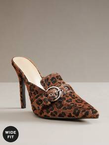 SHUZIA Scarpe con tacco a punta larga da donna in finta pelle con stampa leopardata, di moda, slip-on - Multicolore - Visualizzare 3