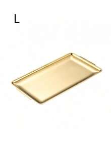 1pc, Tray, Stainless Steel Korean Barbecue Tray, Dinner Plate, BBQ Plate Serving Tray, Food Tray, Party Tray, Dessert Tray, Cake Tray, Fruit Tray, Snack Tray, Kitchen Supplies - Gold - View 10