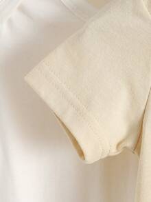 SHEIN Bộ áo liền quần 4 món cho bé sơ sinh, chất liệu cotton nguyên chất, mềm mại và thoải mái, thích hợp mặc ở nhà vào mùa xuân/hè. - Nhiều màu - Xem 4