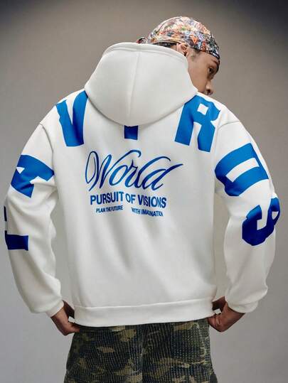  Oversized Blue "PAVTROS" Graphic On The Back Of The Hoodie Adds A Touch Of Glamour To Men's Hoodies.,Valentine's Day,Spring To Summer,Gift For My Boyfriend,Mardi Gras,Vintage,Streetwear,Party,St Patrick's Day,Going Out