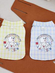 PETSIN 宠物春季新款狗狗服装、动物用品、宠物服装、狗狗衬衫、猫咪衬衫、泰迪熊服装、小型动物服装、休闲凉外套、狗狗服装、猫咪服装、两只腿、春夏新款背心 - 彩色 - 查看 7